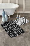 Set di 2 Tappetini da bagno antiscivolo Reyan BPS29 Rectangle Multicolore, 100 x 60 cm / 60 x 50 cm (2)