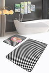 Set di 2 Tappetini da bagno antiscivolo Reyan BPS34 Rectangle Multicolore, 100 x 60 cm / 60 x 50 cm (1)