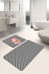 Set di 2 Tappetini da bagno antiscivolo Reyan BPS34 Rectangle Multicolore, 100 x 60 cm / 60 x 50 cm (2)