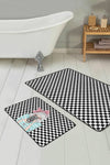 Set di 2 Tappetini da bagno antiscivolo Reyan BPS35 Rectangle Multicolore, 100 x 60 cm / 60 x 50 cm (1)