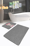 Set di 2 Tappetini da bagno antiscivolo Reyan BPS36 Rectangle Multicolore, 100 x 60 cm / 60 x 50 cm (1)