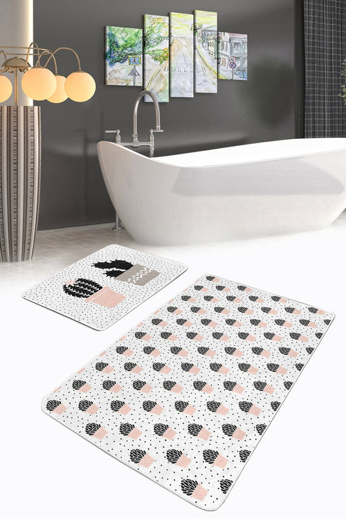 Set di 2 Tappetini da bagno antiscivolo Seher BPS350 Rectangle Multicolore, 100 x 60 cm / 60 x 50 cm