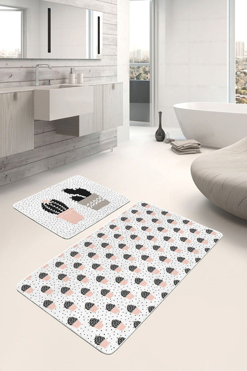 Set di 2 Tappetini da bagno antiscivolo Seher BPS350 Rectangle Multicolore, 100 x 60 cm / 60 x 50 cm (1)