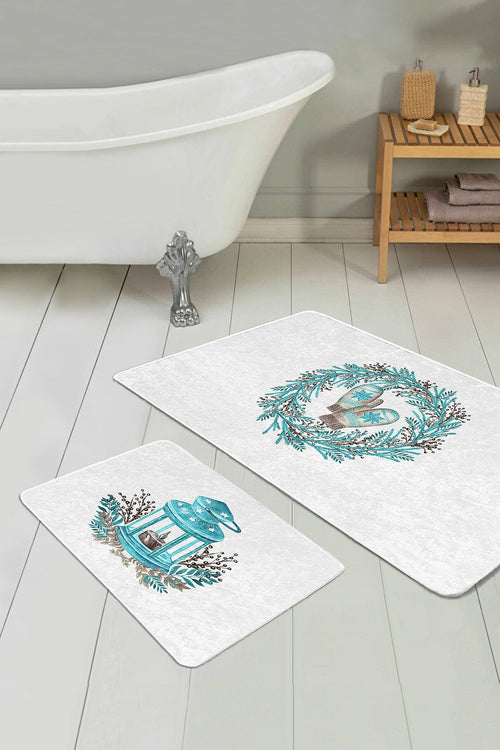 Set di 2 Tappetini da bagno antiscivolo Seher BPS351 Rectangle Multicolore, 100 x 60 cm / 60 x 50 cm (1)