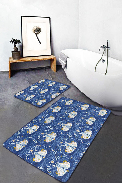 Set di 2 Tappetini da bagno antiscivolo Serap BPS314 Rectangle Multicolore, 100 x 60 cm / 60 x 50 cm (1)
