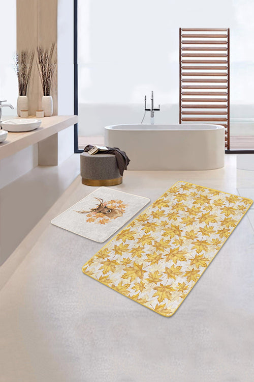 Set di 2 Tappetini da bagno antiscivolo Serap BPS317 Rectangle Multicolore, 100 x 60 cm / 60 x 50 cm