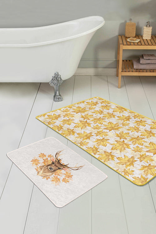 Set di 2 Tappetini da bagno antiscivolo Serap BPS317 Rectangle Multicolore, 100 x 60 cm / 60 x 50 cm (1)