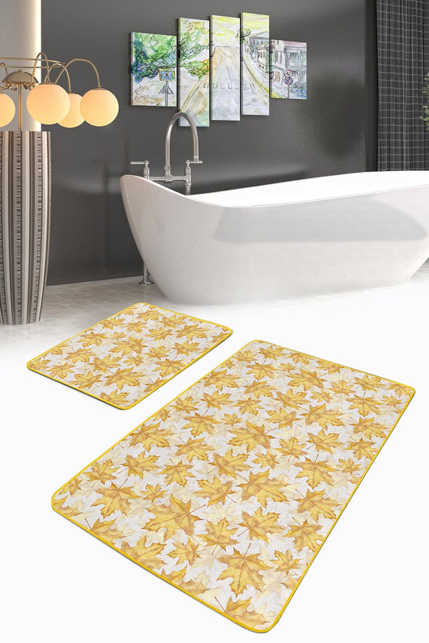Set di 2 Tappetini da bagno antiscivolo Serap BPS318 Rectangle Multicolore, 100 x 60 cm / 60 x 50 cm