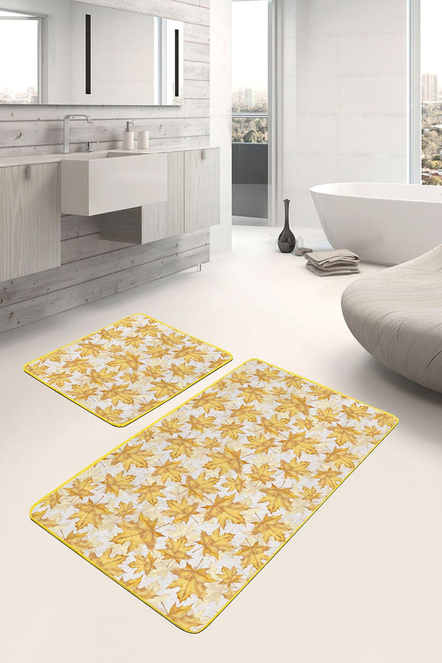 Set di 2 Tappetini da bagno antiscivolo Serap BPS318 Rectangle Multicolore, 100 x 60 cm / 60 x 50 cm (2)