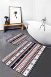 Set di 2 Tappetini da bagno antiscivolo Serenay BPS164 Rectangle Multicolore, 100 x 60 cm / 60 x 50 cm