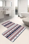 Set di 2 Tappetini da bagno antiscivolo Serenay BPS164 Rectangle Multicolore, 100 x 60 cm / 60 x 50 cm (2)
