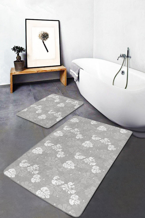 Set di 2 Tappetini da bagno antiscivolo Serenay BPS240 Rectangle Multicolore, 100 x 60 cm / 60 x 50 cm