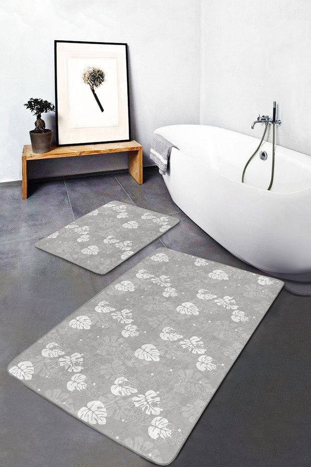 Set di 2 Tappetini da bagno antiscivolo Serenay BPS240 Rectangle Multicolore, 100 x 60 cm / 60 x 50 cm