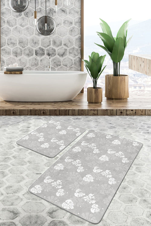 Set di 2 Tappetini da bagno antiscivolo Serenay BPS240 Rectangle Multicolore, 100 x 60 cm / 60 x 50 cm (1)