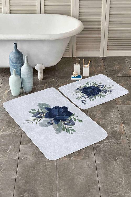 Set di 2 Tappetini da bagno antiscivolo Serenay BPS321 Rectangle Multicolore, 100 x 60 cm / 60 x 50 cm