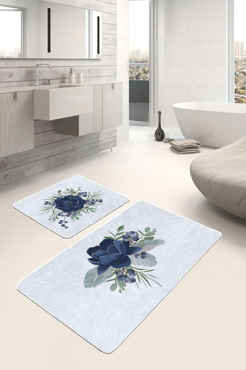Set di 2 Tappetini da bagno antiscivolo Serenay BPS321 Rectangle Multicolore, 100 x 60 cm / 60 x 50 cm (1)