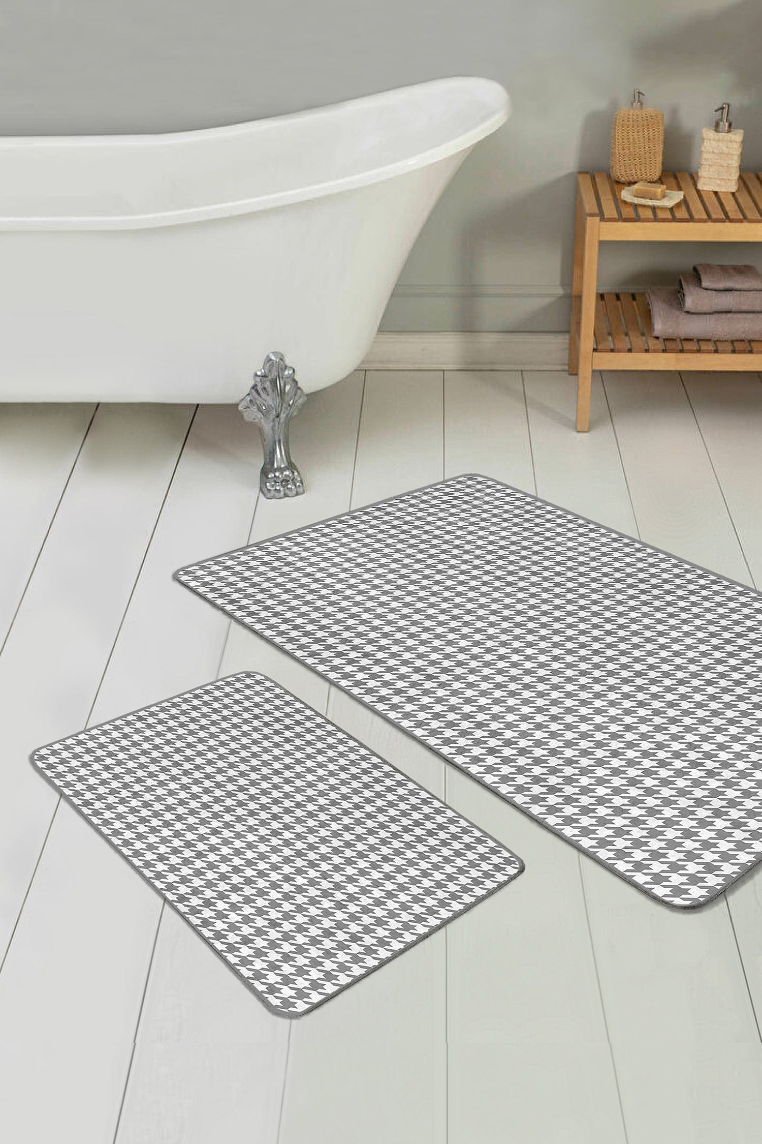 Set di 2 Tappetini da bagno antiscivolo Serenay BPS327 Rectangle Multicolore, 100 x 60 cm / 60 x 50 cm (1)