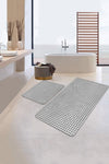 Set di 2 Tappetini da bagno antiscivolo Serenay BPS327 Rectangle Multicolore, 100 x 60 cm / 60 x 50 cm (2)