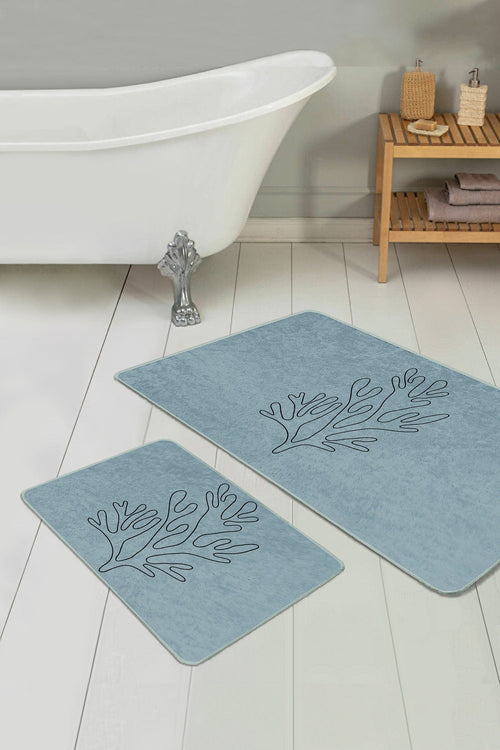Set di 2 Tappetini da bagno antiscivolo Serenay BPS356 Rectangle Multicolore, 100 x 60 cm / 60 x 50 cm (1)