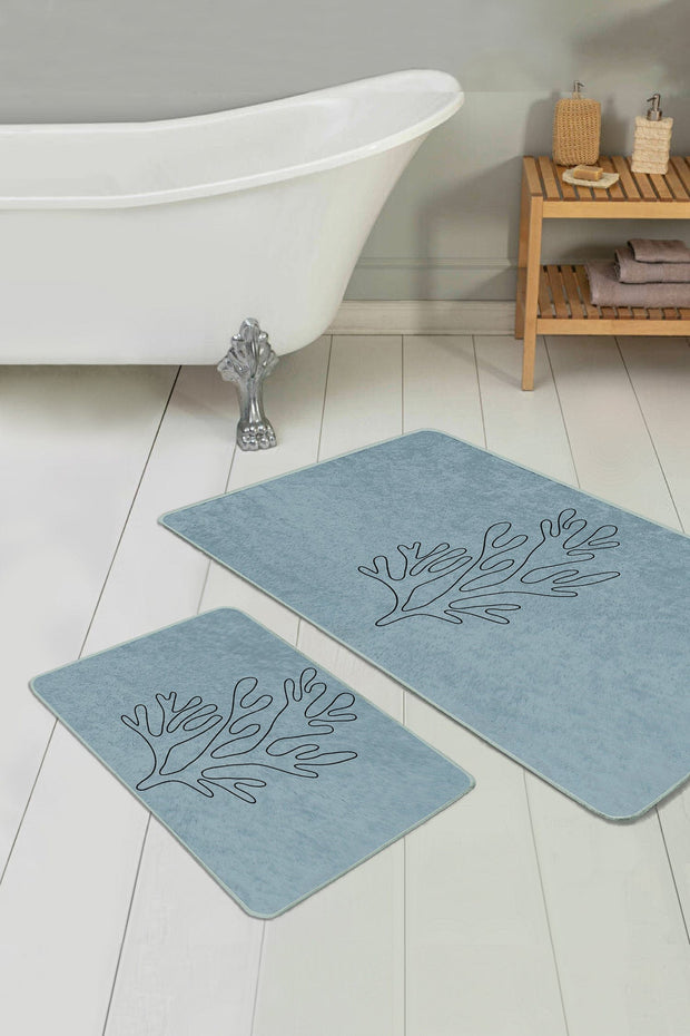 Set di 2 Tappetini da bagno antiscivolo Serenay BPS356 Rectangle Multicolore, 100 x 60 cm / 60 x 50 cm (1)