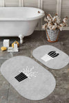 Set di 2 Tappetini da bagno antiscivolo Seyran BPS580 Oval Multicolore, 100 x 60 cm / 60 x 50 cm (2)