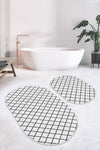 Set di 2 Tappetini da bagno antiscivolo Seyran BPS590 Oval Multicolore, 100 x 60 cm / 60 x 50 cm