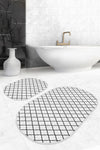 Set di 2 Tappetini da bagno antiscivolo Seyran BPS590 Oval Multicolore, 100 x 60 cm / 60 x 50 cm (1)