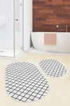 Set di 2 Tappetini da bagno antiscivolo Seyran BPS590 Oval Multicolore, 100 x 60 cm / 60 x 50 cm (2)
