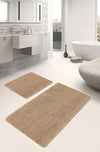 Set di 2 Tappetini da bagno antiscivolo Seyran BPS622 Rectangle Grej 100 x 60 cm / 60 x 50 cm Cappuccino, 100 x 60 cm / 60 x 50 cm