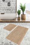 Set di 2 Tappetini da bagno antiscivolo Seyran BPS622 Rectangle Grej 100 x 60 cm / 60 x 50 cm Cappuccino, 100 x 60 cm / 60 x 50 cm (1)