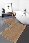 Set di 2 Tappetini da bagno antiscivolo Seyran BPS622 Rectangle Grej 100 x 60 cm / 60 x 50 cm Cappuccino, 100 x 60 cm / 60 x 50 cm (2)
