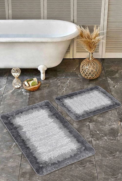 Set di 2 Tappetini da bagno antiscivolo Seyran BPS623 Rectangle Multicolore, 100 x 60 cm / 60 x 50 cm (1)
