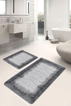 Set di 2 Tappetini da bagno antiscivolo Seyran BPS623 Rectangle Multicolore, 100 x 60 cm / 60 x 50 cm (2)