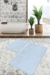 Set di 2 Tappetini da bagno antiscivolo Seyran BPS624 Rectangle Bleu 100 x 60 cm / 60 x 50 cm Blu, 100 x 60 cm / 60 x 50 cm (1)