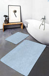 Set di 2 Tappetini da bagno antiscivolo Seyran BPS624 Rectangle Bleu 100 x 60 cm / 60 x 50 cm Blu, 100 x 60 cm / 60 x 50 cm (2)