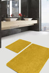 Set di 2 Tappetini da bagno antiscivolo Seyran BPS625 Rectangle Mustariu 100 x 60 cm / 60 x 50 cm Giallo, 100 x 60 cm / 60 x 50 cm