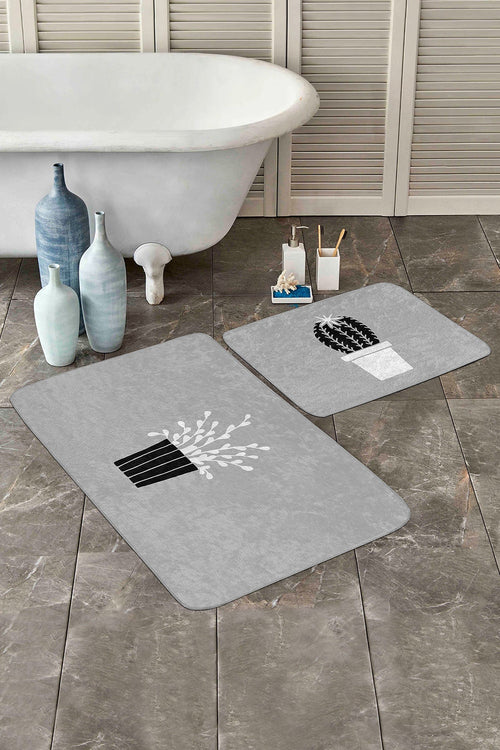Set di 2 Tappetini da bagno antiscivolo Sonil BPS331 Rectangle Multicolore, 100 x 60 cm / 60 x 50 cm (1)