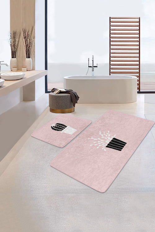 Set di 2 Tappetini da bagno antiscivolo Sonil BPS332 Rectangle Multicolore, 100 x 60 cm / 60 x 50 cm