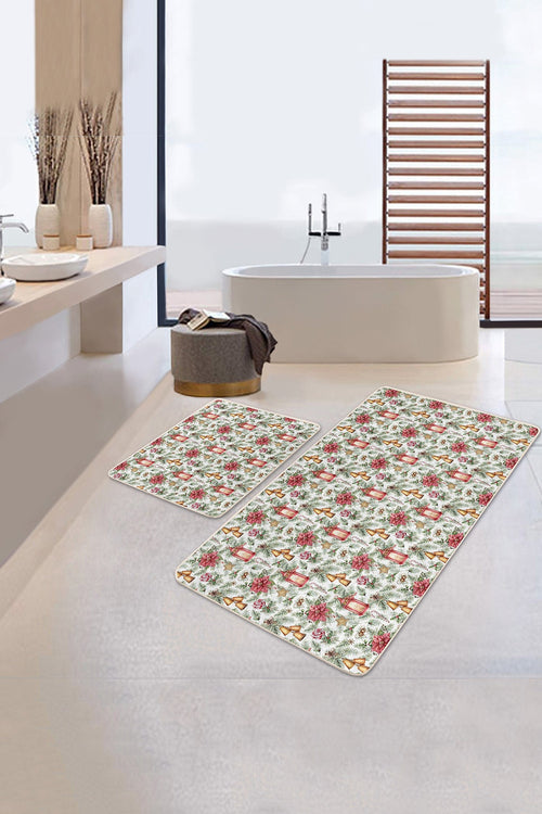 Set di 2 Tappetini da bagno antiscivolo Sonil BPS338 Rectangle Multicolore, 100 x 60 cm / 60 x 50 cm (1)