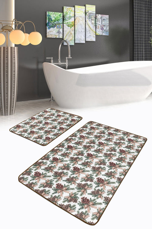 Set di 2 Tappetini da bagno antiscivolo Sonil BPS340 Rectangle Multicolore, 100 x 60 cm / 60 x 50 cm