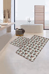 Set di 2 Tappetini da bagno antiscivolo Sonil BPS340 Rectangle Multicolore, 100 x 60 cm / 60 x 50 cm (2)