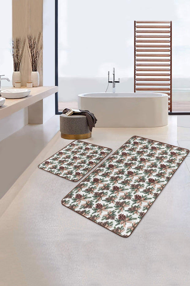 Set di 2 Tappetini da bagno antiscivolo Sonil BPS340 Rectangle Multicolore, 100 x 60 cm / 60 x 50 cm (2)