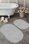 Set di 2 Tappetini da bagno antiscivolo Suet BPS579 Oval Multicolore, 100 x 60 cm / 60 x 50 cm