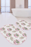 Set di 2 Tappetini da bagno antiscivolo Suet BPS585 Oval Multicolore, 100 x 60 cm / 60 x 50 cm (2)