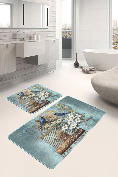 Set di 2 Tappetini da bagno antiscivolo Sultan BPS10 Rectangle Multicolore, 100 x 60 cm / 60 x 50 cm (1)