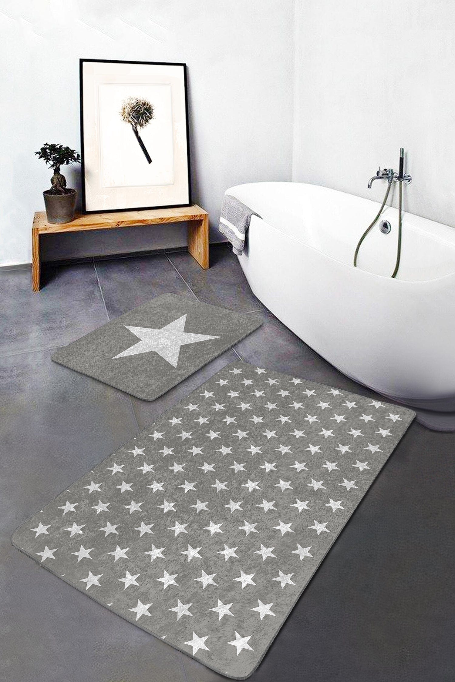 Set di 2 Tappetini da bagno antiscivolo Sultan BPS11 Rectangle Multicolore, 100 x 60 cm / 60 x 50 cm
