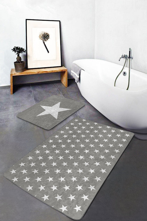 Set di 2 Tappetini da bagno antiscivolo Sultan BPS11 Rectangle Multicolore, 100 x 60 cm / 60 x 50 cm