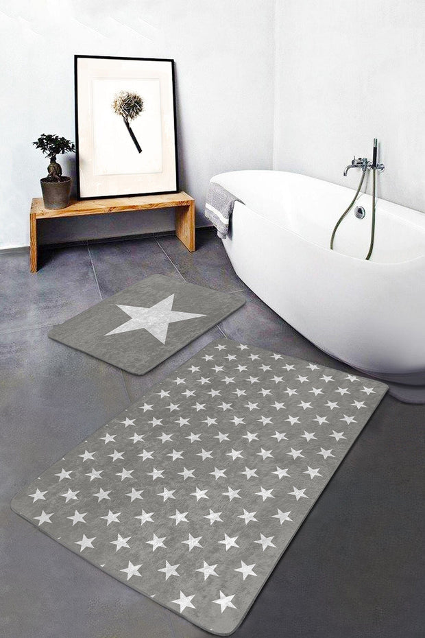 Set di 2 Tappetini da bagno antiscivolo Sultan BPS11 Rectangle Multicolore, 100 x 60 cm / 60 x 50 cm