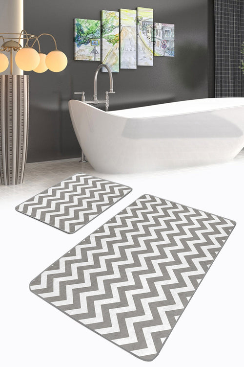 Set di 2 Tappetini da bagno antiscivolo Sultan BPS12 Rectangle Multicolore, 100 x 60 cm / 60 x 50 cm