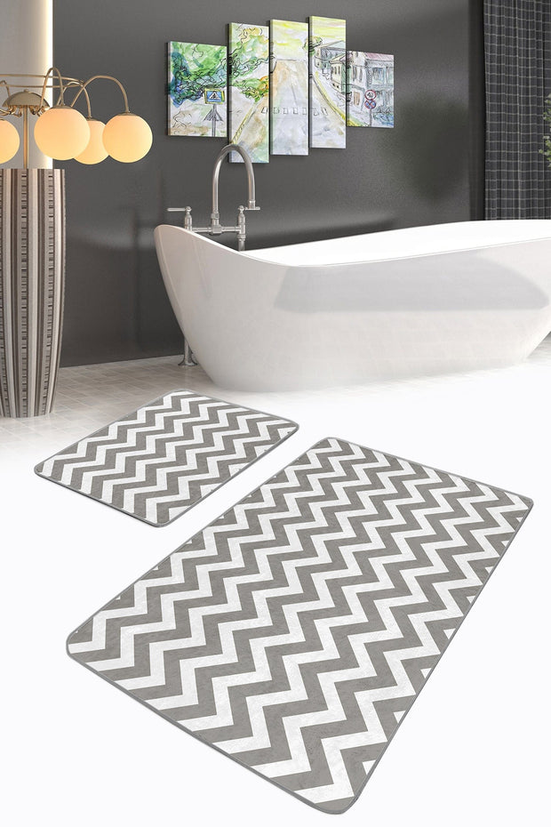 Set di 2 Tappetini da bagno antiscivolo Sultan BPS12 Rectangle Multicolore, 100 x 60 cm / 60 x 50 cm